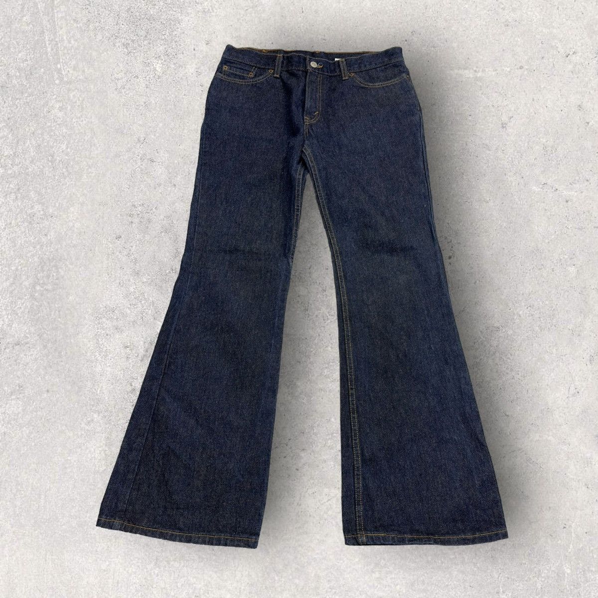 Image of Levis x Vintage Levi’S 514 Super Low Flare Jeans in Blue, Women's (Size 33)