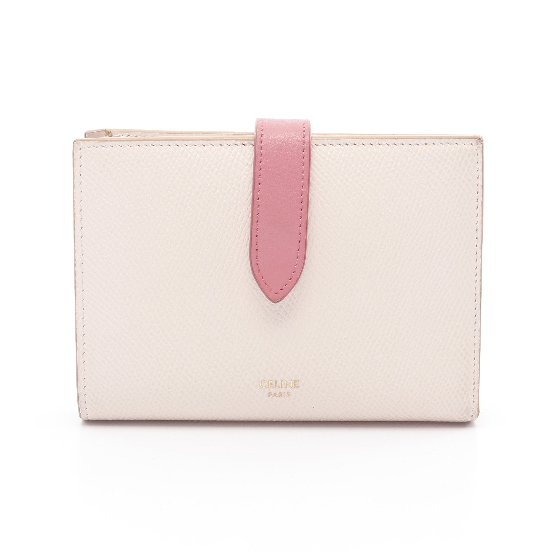 Celine Celine Medium Strap Wallet Bi-Fold Leather Light Pink Size ONE SIZE - 1 Thumbnail