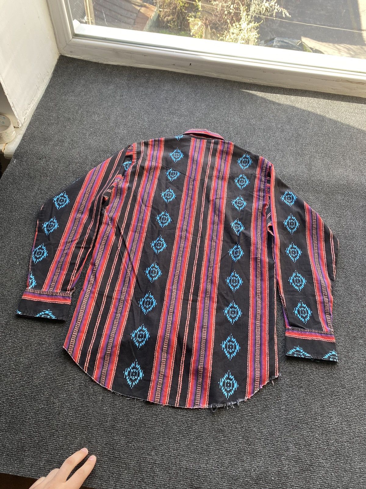 Wrangler 🔥80s Wrangler Brushpopper Western shirt pearl snap aztec xl Size US XL / EU 56 / 4 - 10 Thumbnail