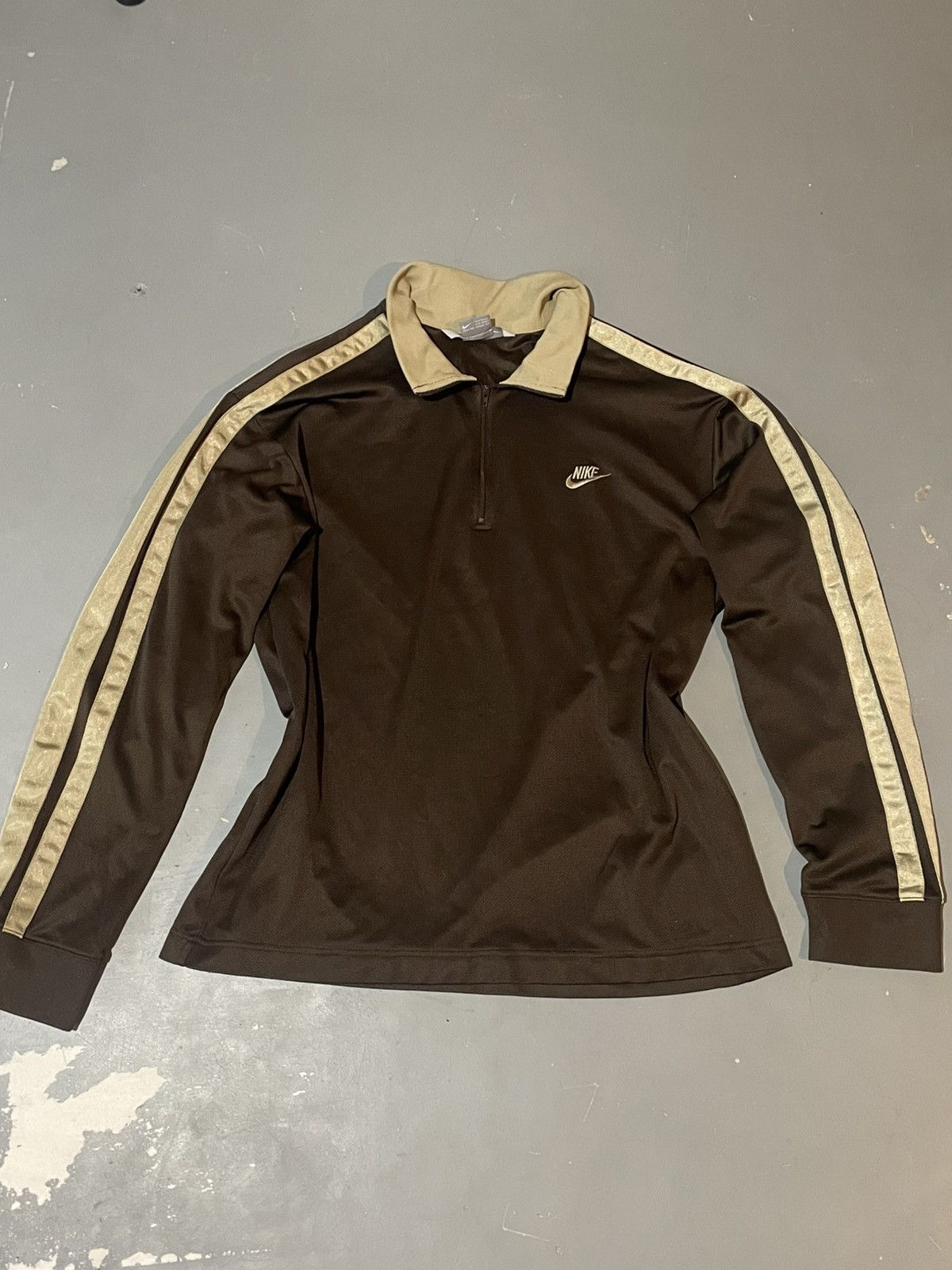 Nike Y2K 2000s Nike Quarter Zip Pullover – Brown / Beige Vintage Size US XL / EU 56 / 4 - 1 Thumbnail