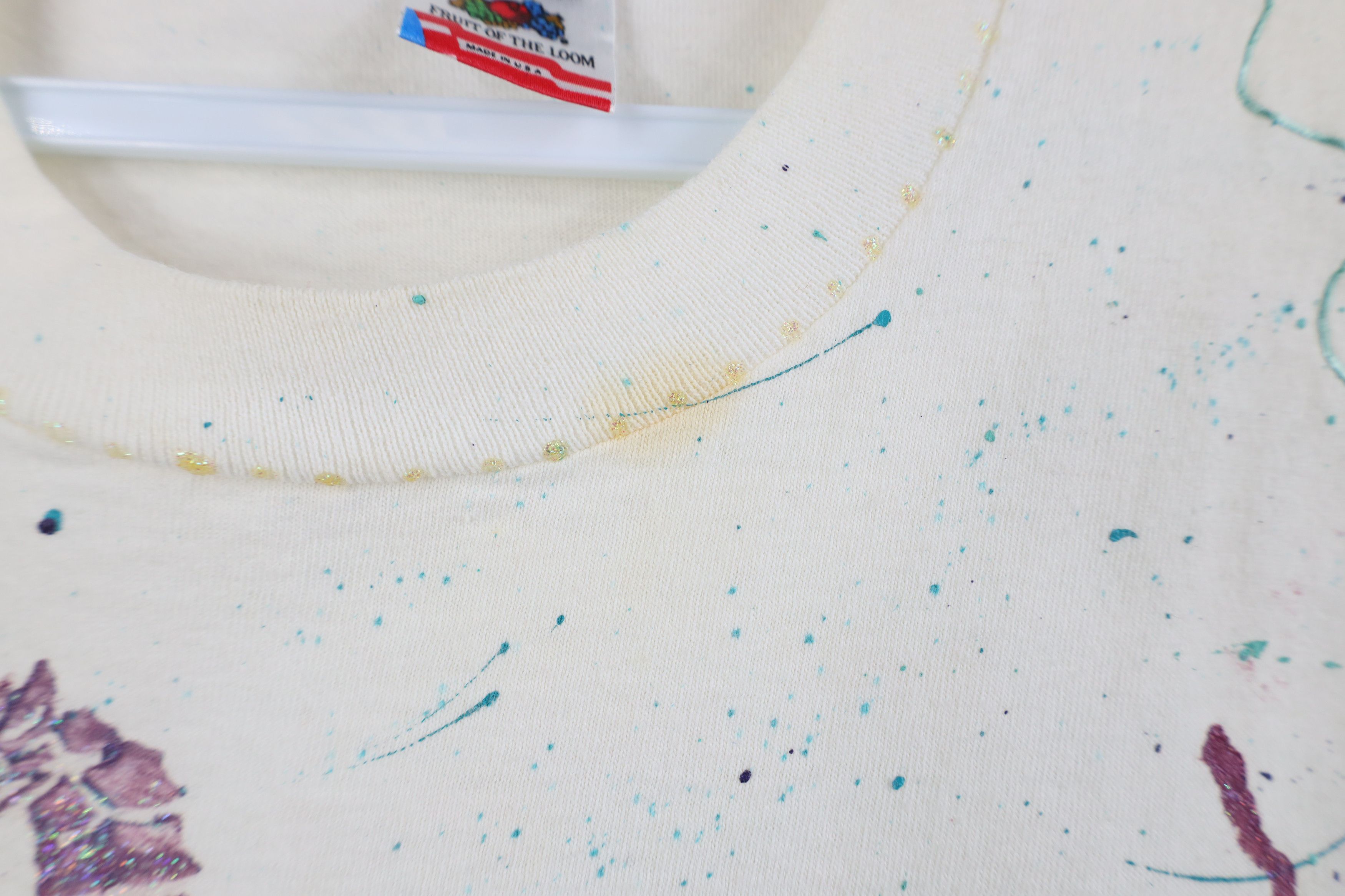 Vintage Vintage 90s Streetwear Glitter Glue Seahorse T-Shirt USA Size L / US 10 / IT 46 - 6 Thumbnail