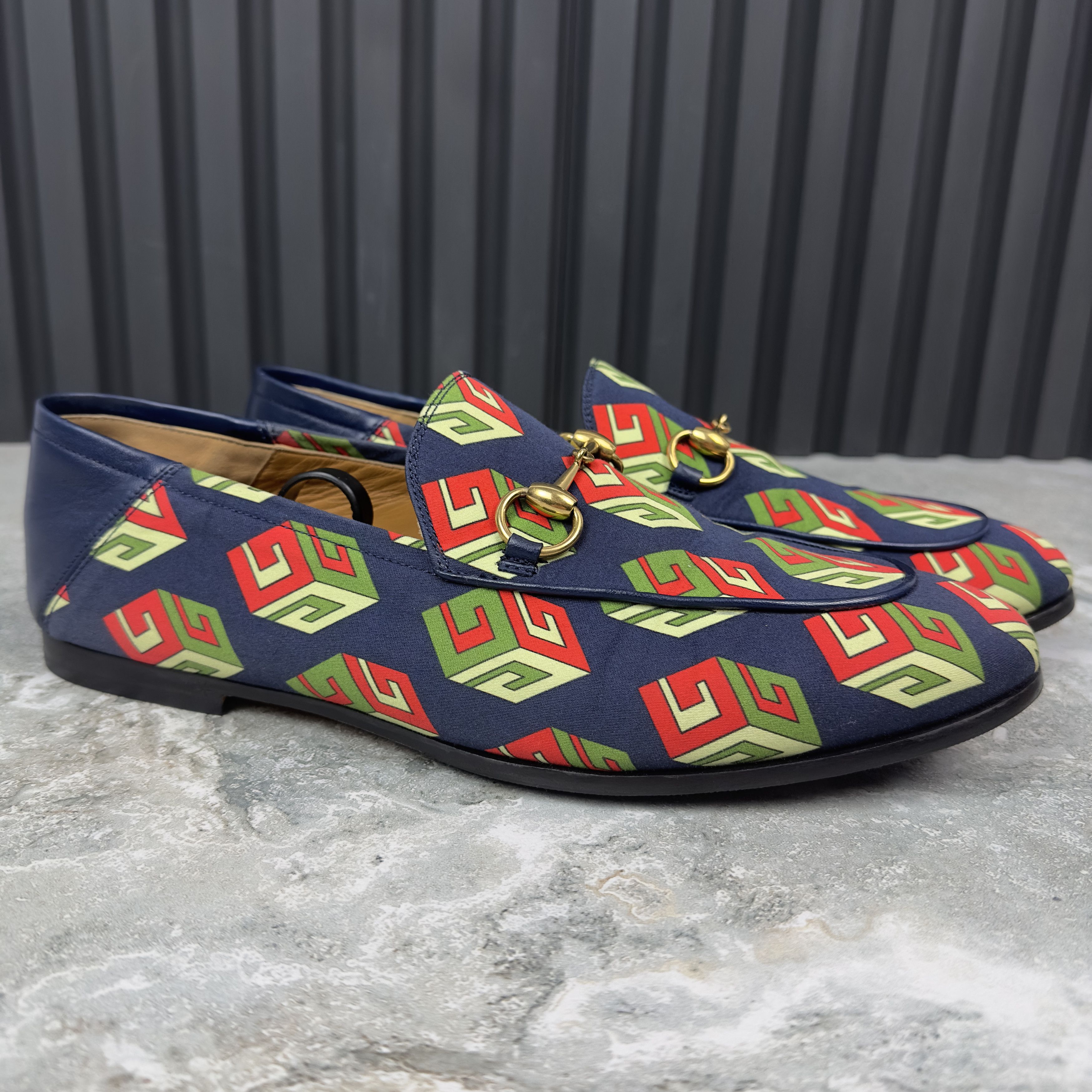 Canvas Mr. Porter Cube Horsebit Loafers