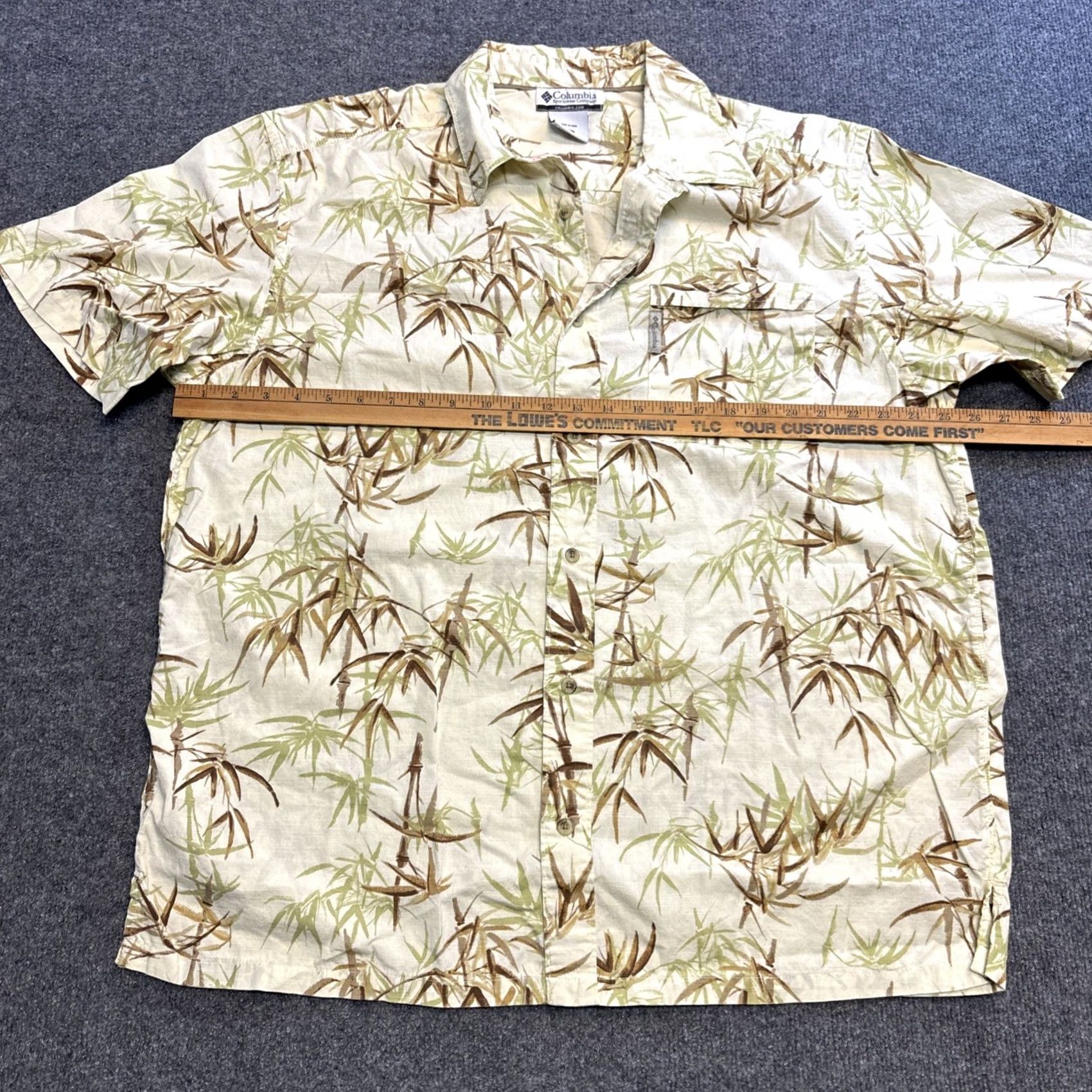 Vintage Columbia Shirt Mens XL Cream Brown Tropical Bamboo Beach Travel Vacation Button-Up Short Sleeve Casual Vintage: No Size US XL / EU 56 / 4 - 3 Thumbnail
