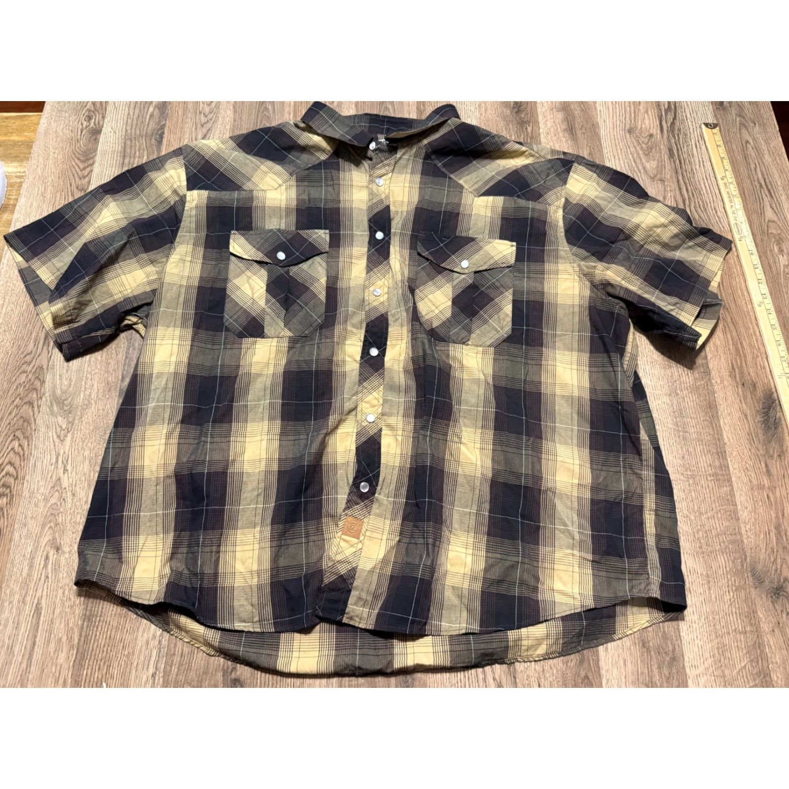 Vintage Customized Version Shirt 4XL Plaid Button Up Men’s Black Green Brown Cotton Casual Shirt Size US XXL / EU 58 / 5 - 2 Thumbnail