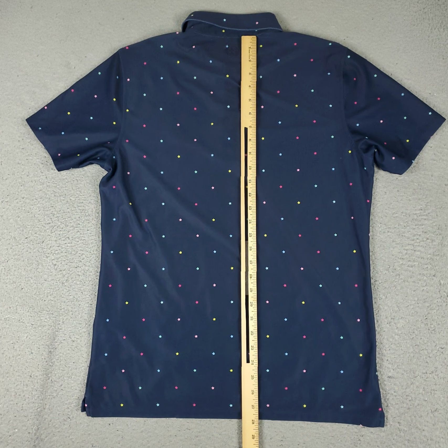 G/FORE G/FORE Polo Shirt Mens Size Medium Navy Blue Star Print Short Sleeve Golf Polo Shirt Mens Medium Navy Blue Star Print 90s? Size US M / EU 48-50 / 2 - 4 Thumbnail
