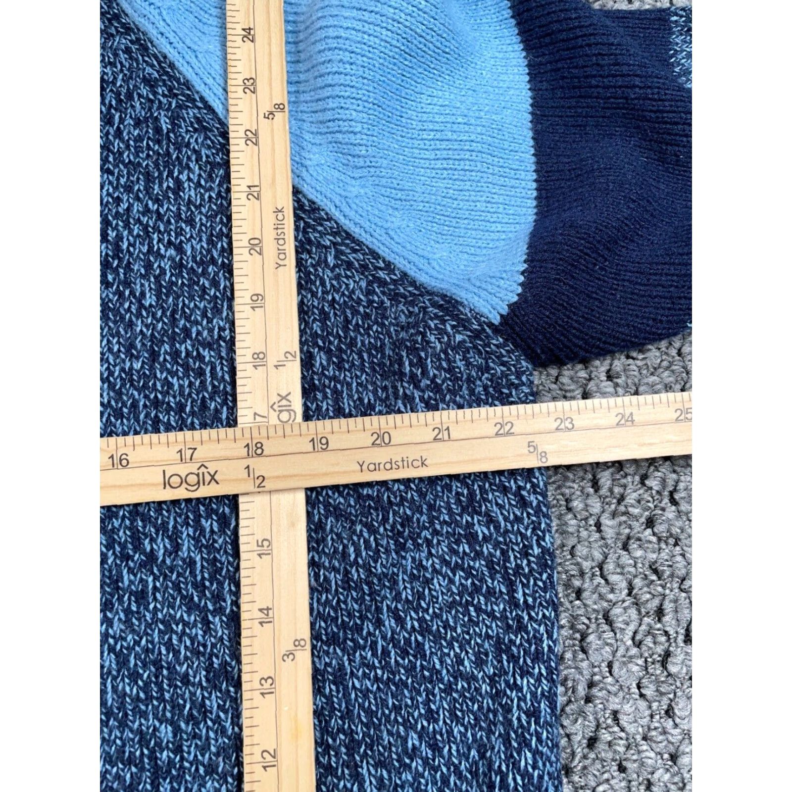 Vintage VINTAGE Y2K Style Sweater Men’s Large Marled Blue Crewneck Chunky Knit Pullover 90s Hipster Retro Size US L / EU 52-54 / 3 - 7 Thumbnail