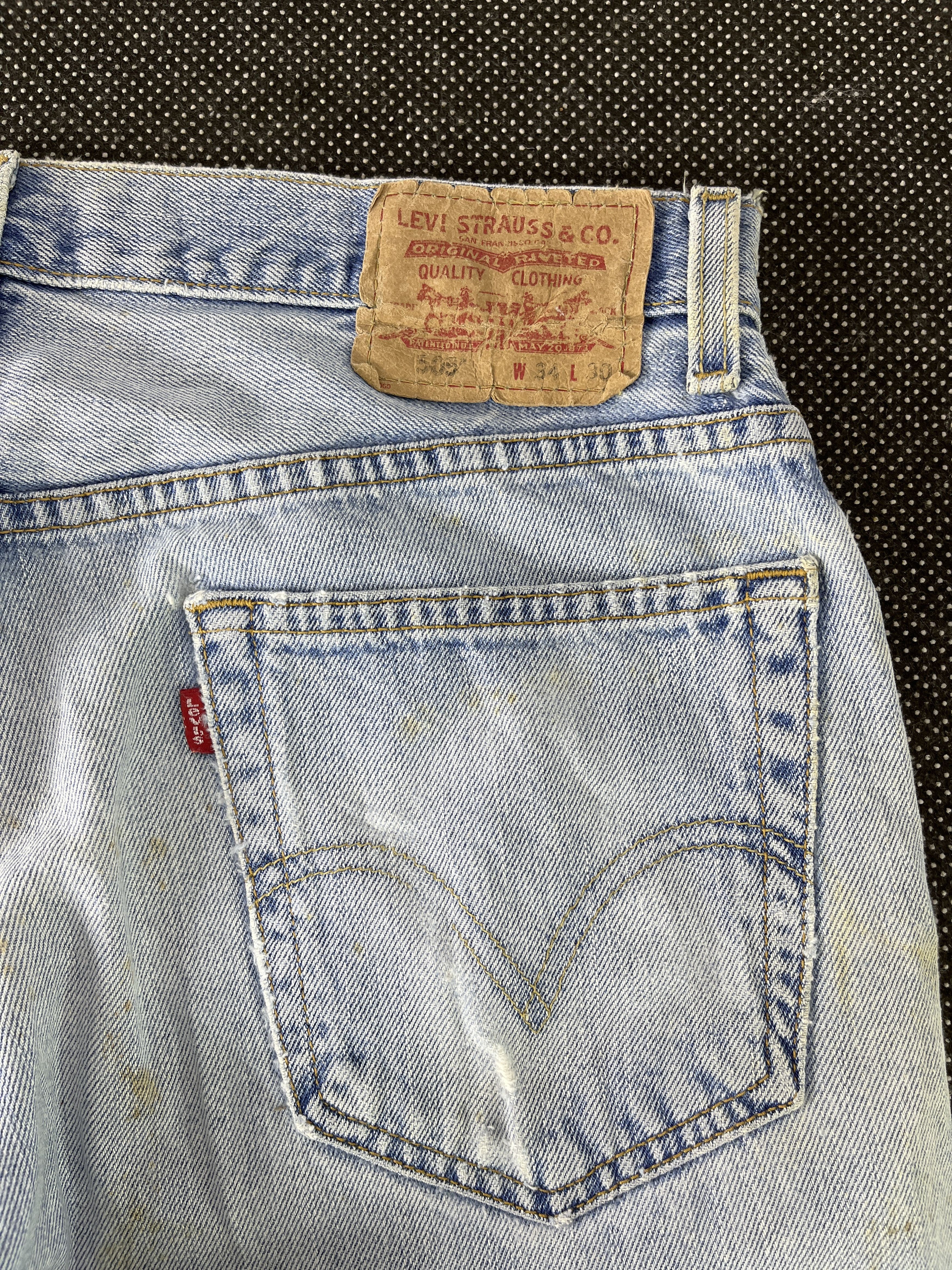 Levi's Vintage Levi’s 505 Thrashed Ripped Jeans - J320 Size US 34 / EU 50 - 10 Thumbnail