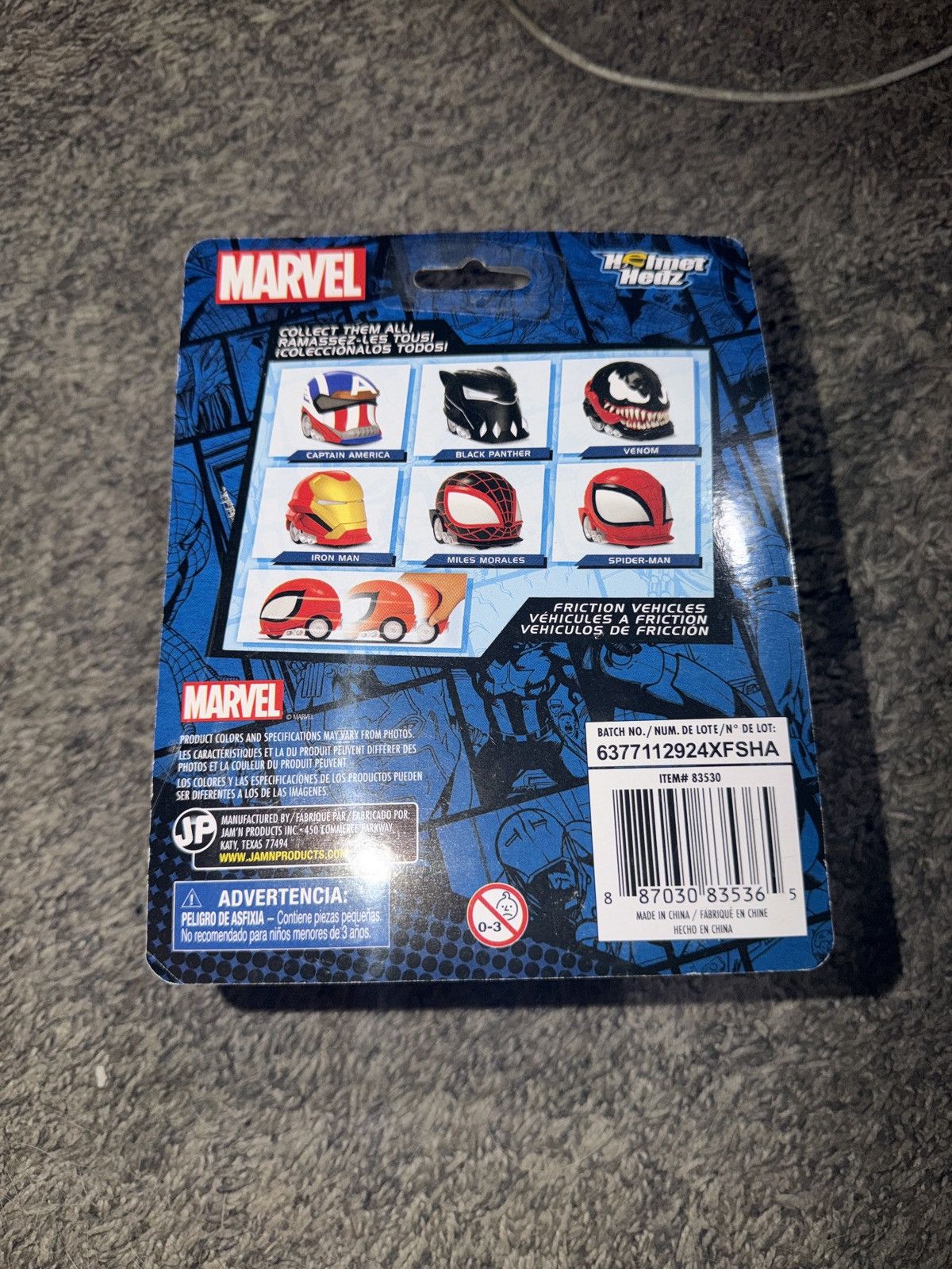 Marvel Comics Marvel Helmet Hedz Venom Friction Vehicle Size ONE SIZE - 2 Thumbnail