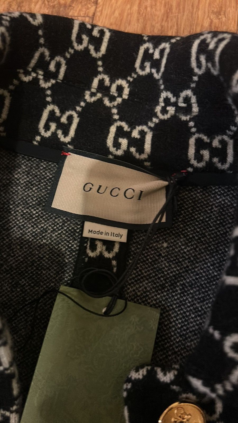 Gucci GUCCI GG Supreme Cape Wool Black White Cloak Size S / US 4 / IT 40 - 5 Thumbnail