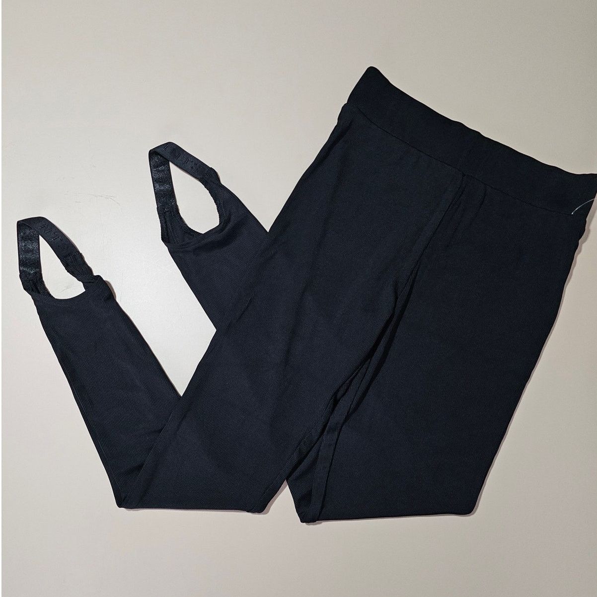 Allsaints NWT ALLSAINTS Black Ribbed Liliana Stirrup Leggings Pants 6 Size 28" / US 6 / IT 42 - 3 Thumbnail