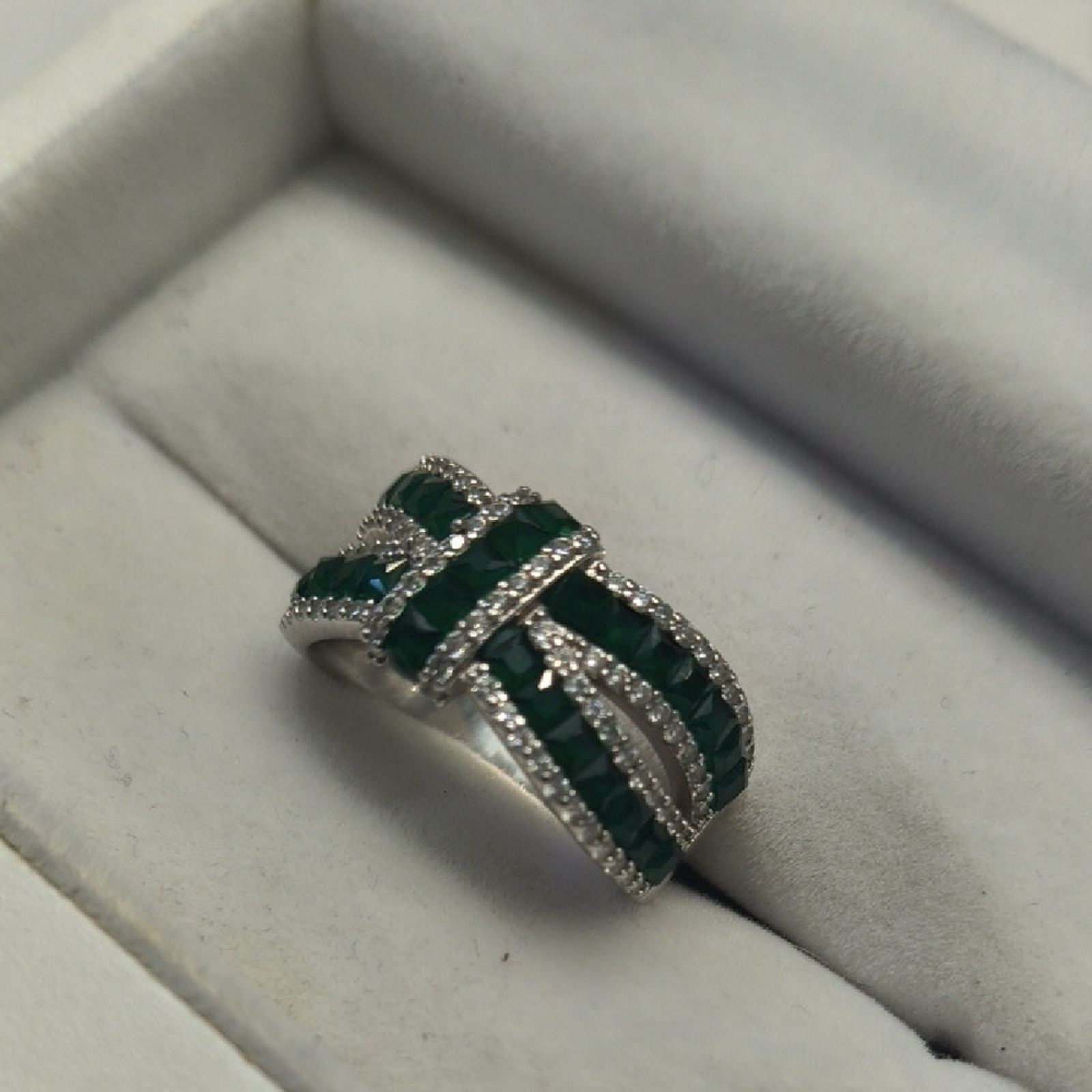 Other D-Joy Sterling Created Diamonds Crossover Ring - Size 7 Size ONE SIZE - 5 Thumbnail