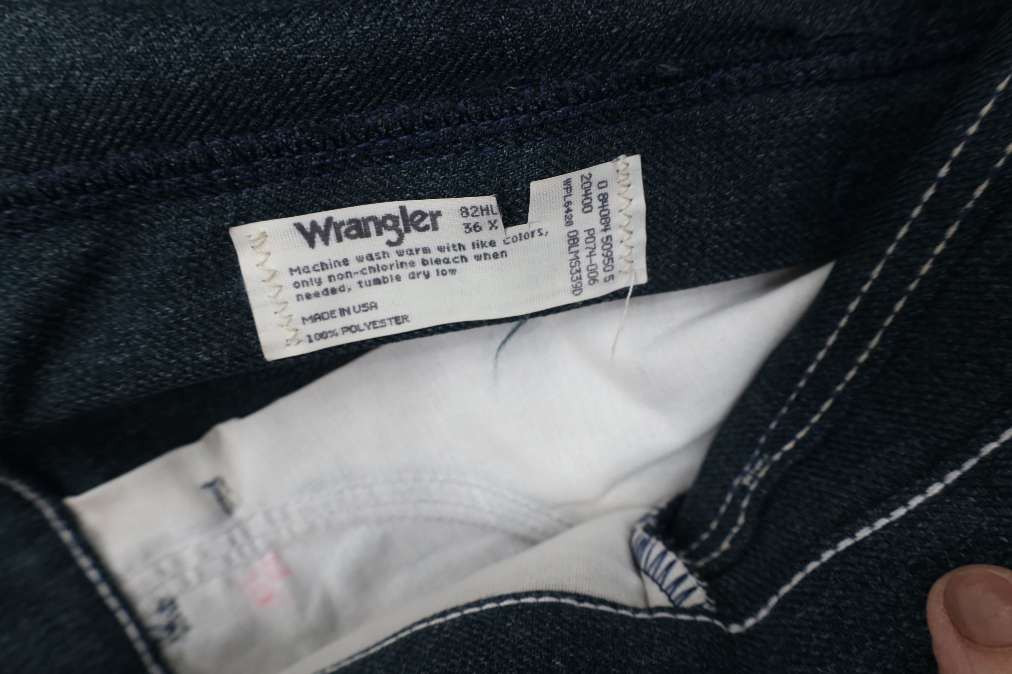 Wrangler Vintage 90s Wrangler Flared Wide Leg Chino Pants Blue USA Size US 36 / EU 52 - 7 Thumbnail