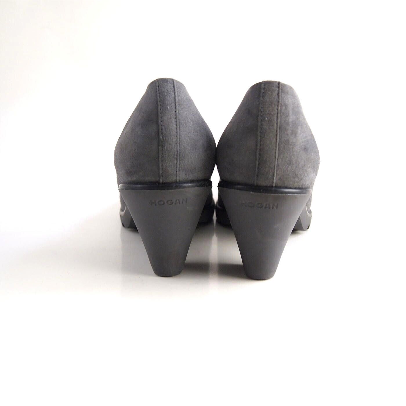 Hogan Hogan Mid Heel Platform Pumps Gray Suede US 8 EU 38 Size US 8 / IT 38 - 6 Thumbnail