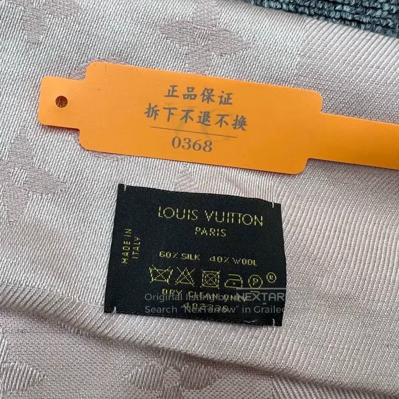 Louis Vuitton Louis Vuitton monogram pink, aged wool and silk shawl sc Size ONE SIZE - 5 Thumbnail