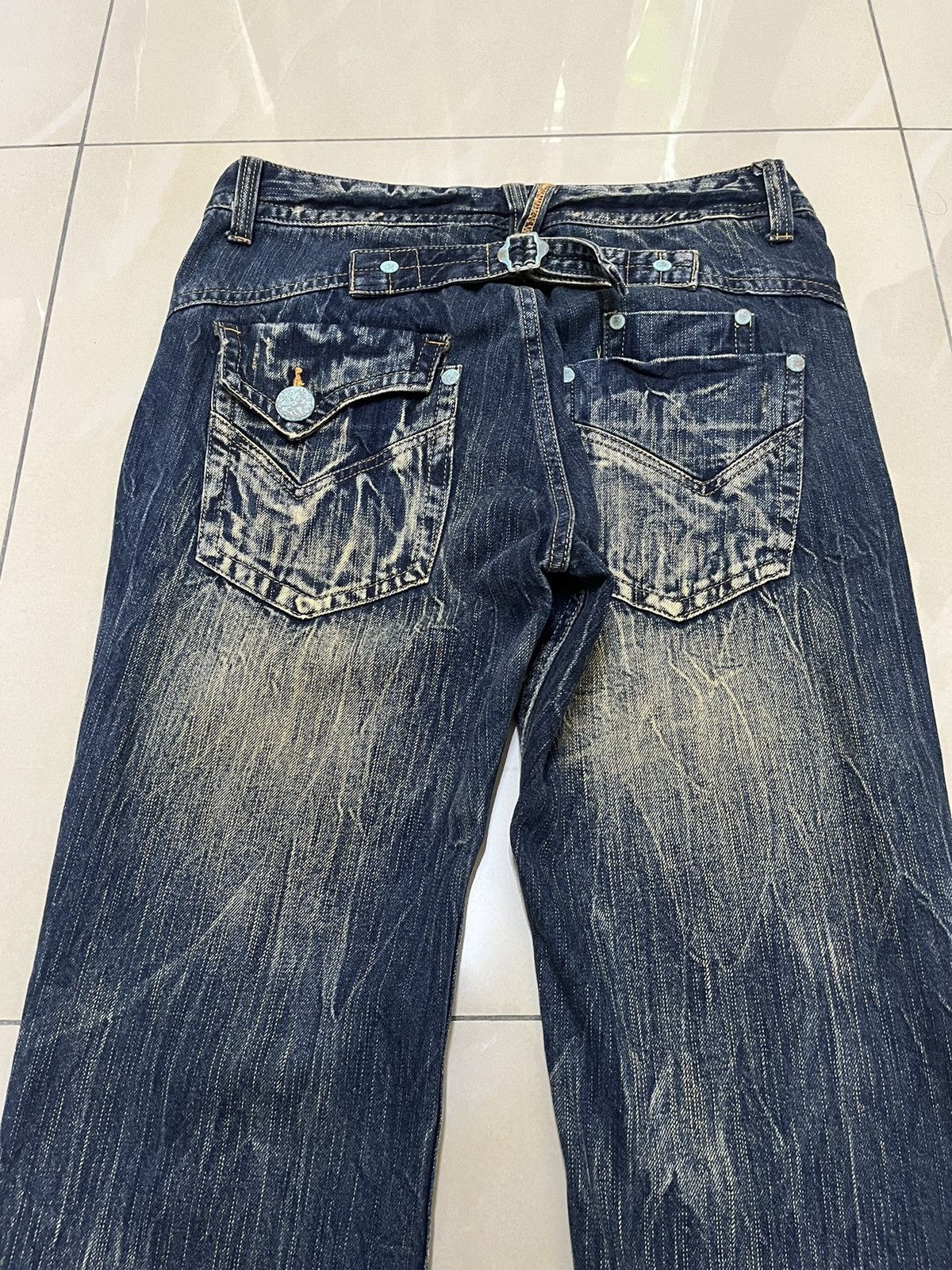 If Six Was Nine blow by blue distressed mud rusty thunder denim buckle back Size US 32 / EU 48 - 15 Thumbnail