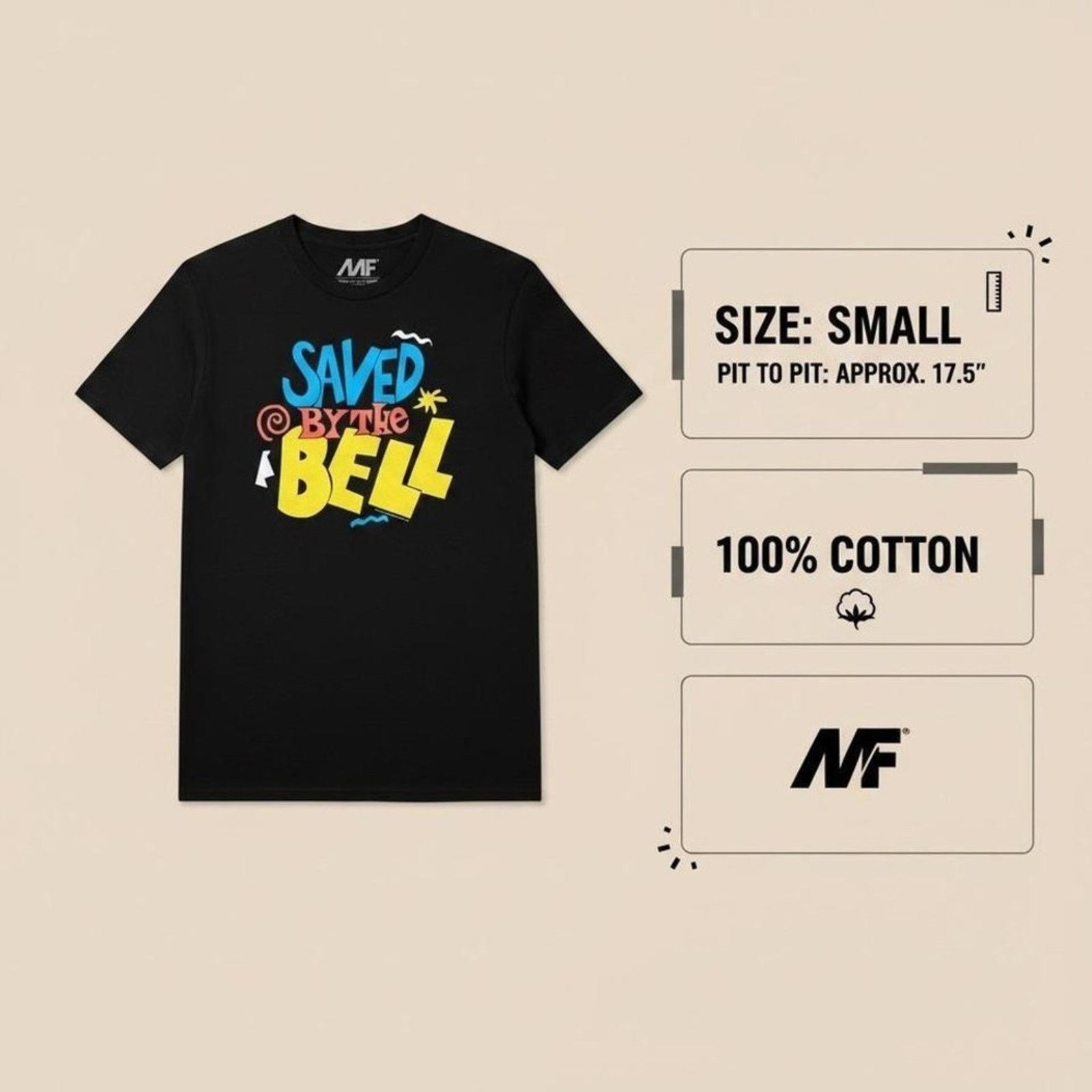 Other Saved By The Bell Graphic T-Shirt Logo Tee Size Small NWOT Size US S / EU 44-46 / 1 - 2 Thumbnail