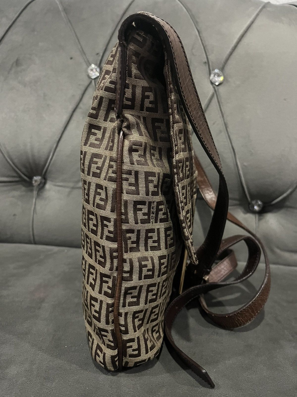 Fendi Authentic FENDI Logo Zucca Shoulder Bag Canvas Size ONE SIZE - 5 Thumbnail