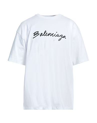 image of Balenciaga O1Mt1Gz0524 Brush Medium Fit T-Shirt In White, Men's (Size Small)