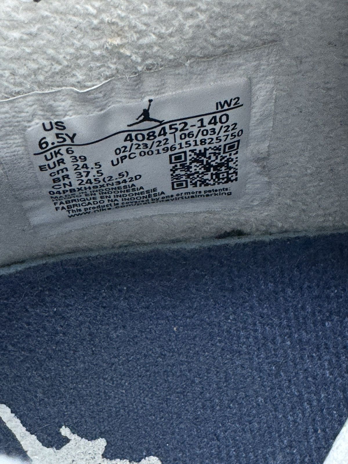 Jordan Brand × Nike Nike Air Jordan 4 Retro Midnight Navy Youth Size 6.5 (6.5Y) Size US 6.5 / EU 39-40 - 7 Thumbnail