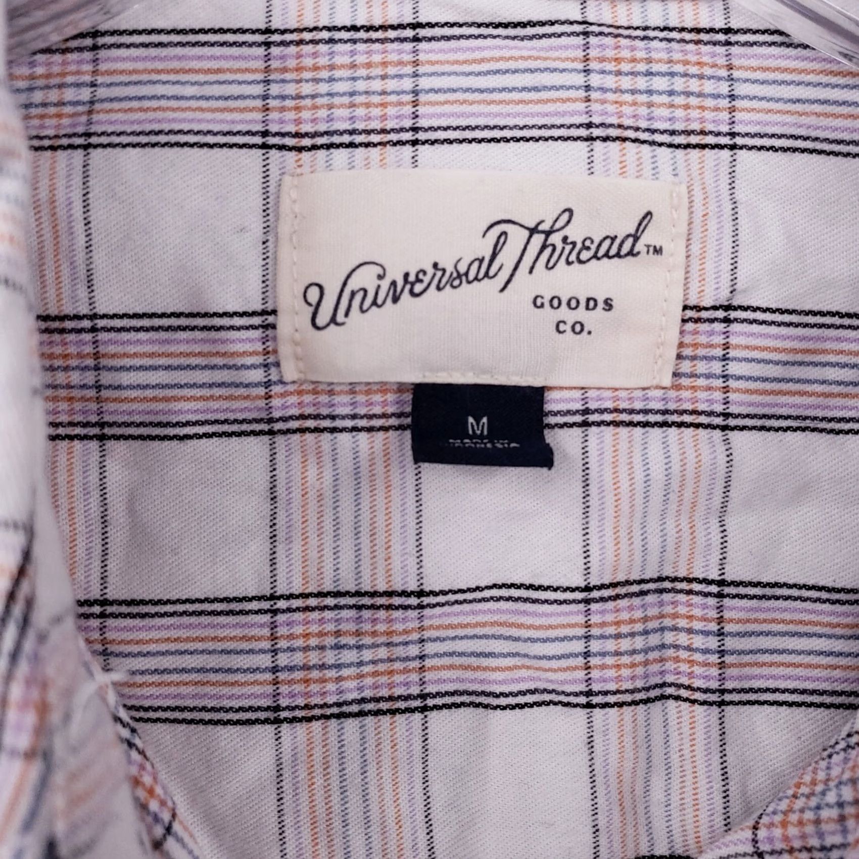 Vintage Universal Thread Shirt Womens M Medium Purple Plaid Button-Up Long Sleeves Size M / US 6-8 / IT 42-44 - 3 Thumbnail