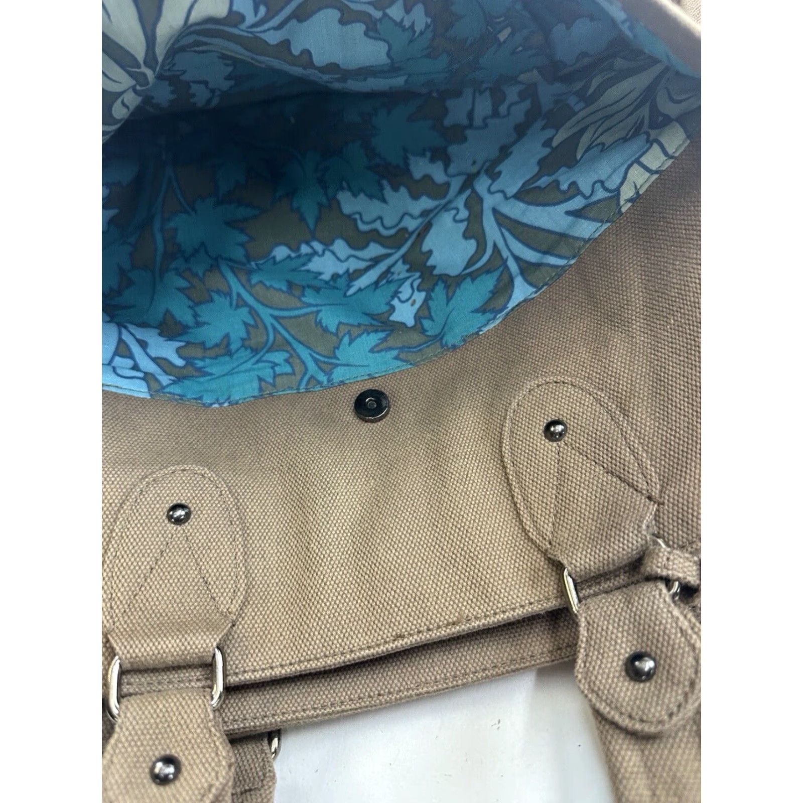 Gap VINTAGE GAP Tote Bag Womens Brown Large Canvas Full Zip Y2K Size ONE SIZE - 6 Thumbnail