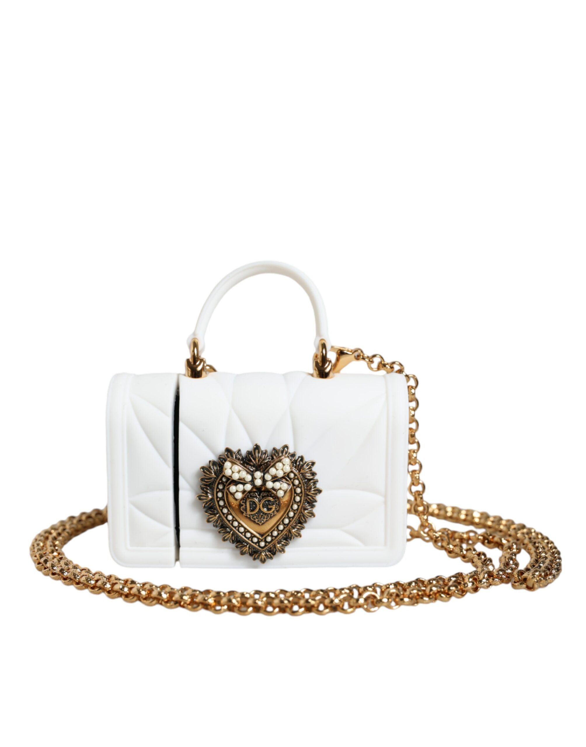Dolce & Gabbana White Silicone Devotion Heart Cover Hand Bag Airpod Women's Size ONE SIZE - 1 Thumbnail