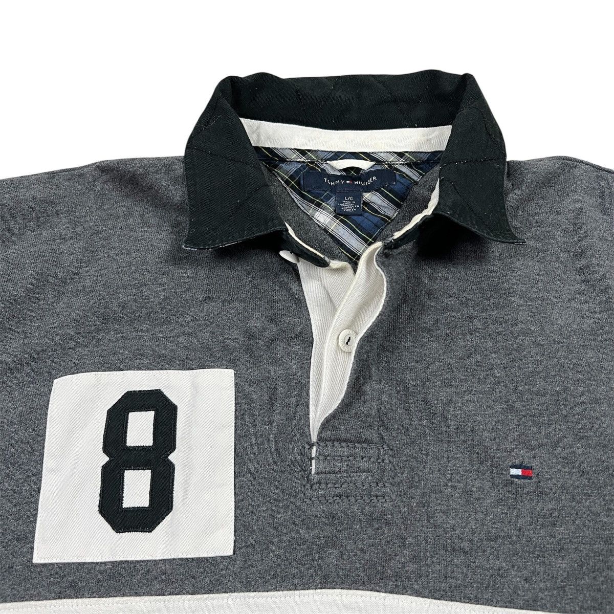 Tommy Hilfiger Tommy Hilfiger Men's Rugby Shirt Long Sleeve Grey Black Sz L Size US L / EU 52-54 / 3 - 3 Thumbnail