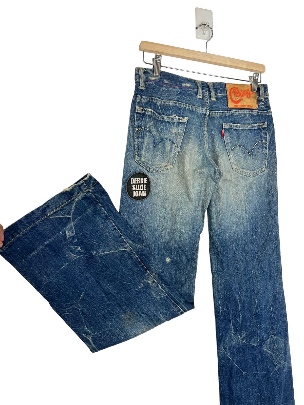 Hysteric Glamour 🔥 HYSTERIC GLAMOUR FLARE BLEACH WASH BOOTCUT Size US 30 / EU 46 - 4 Thumbnail