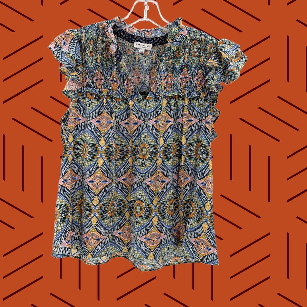 Vintage Current Air Blue Blouse Small Size S / US 4 / IT 40 - 1 Thumbnail