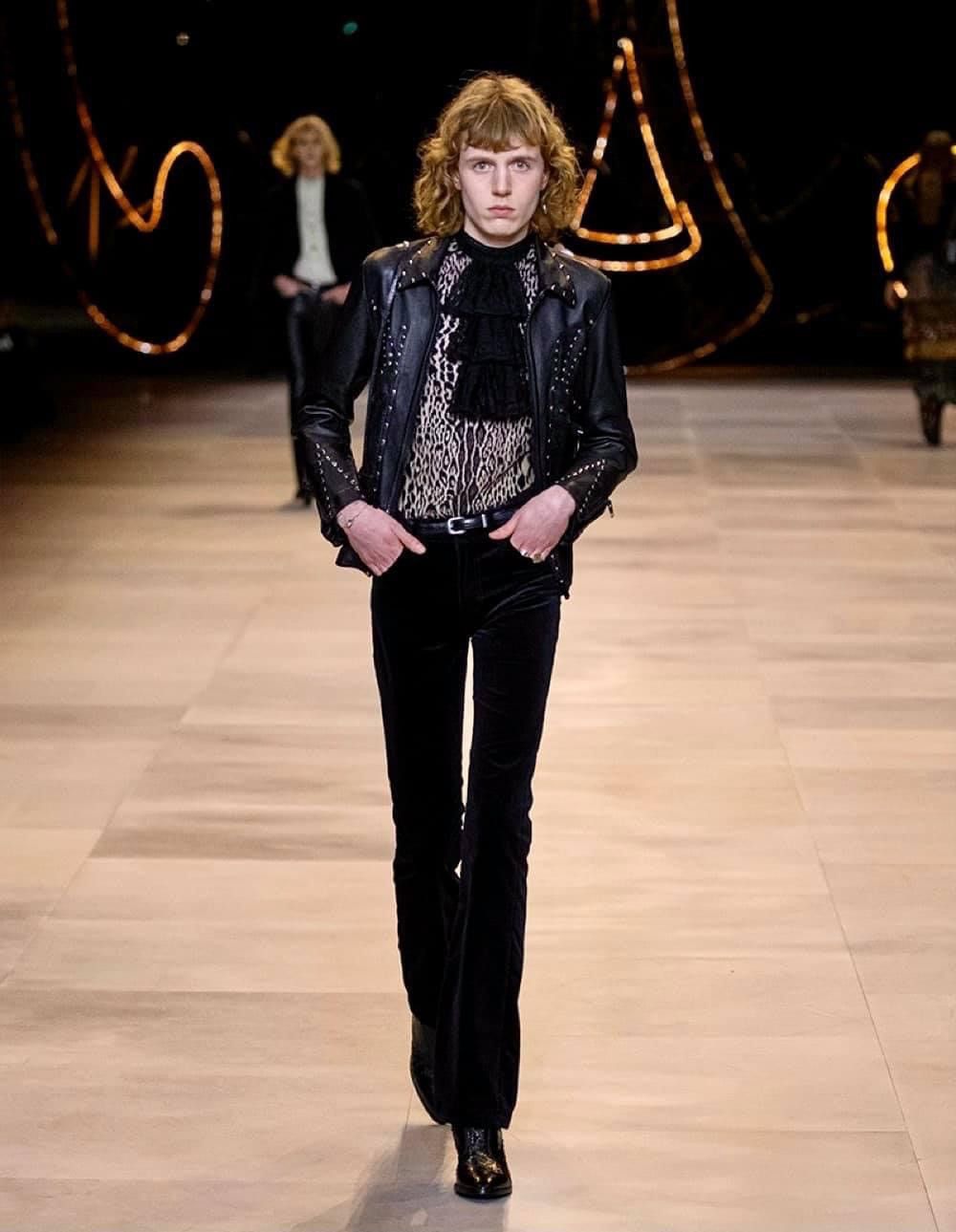 Pre-owned Celine X Hedi Slimane Grail — Celine Fw20 Runway 70's Studded Lambskin Jacket In Black