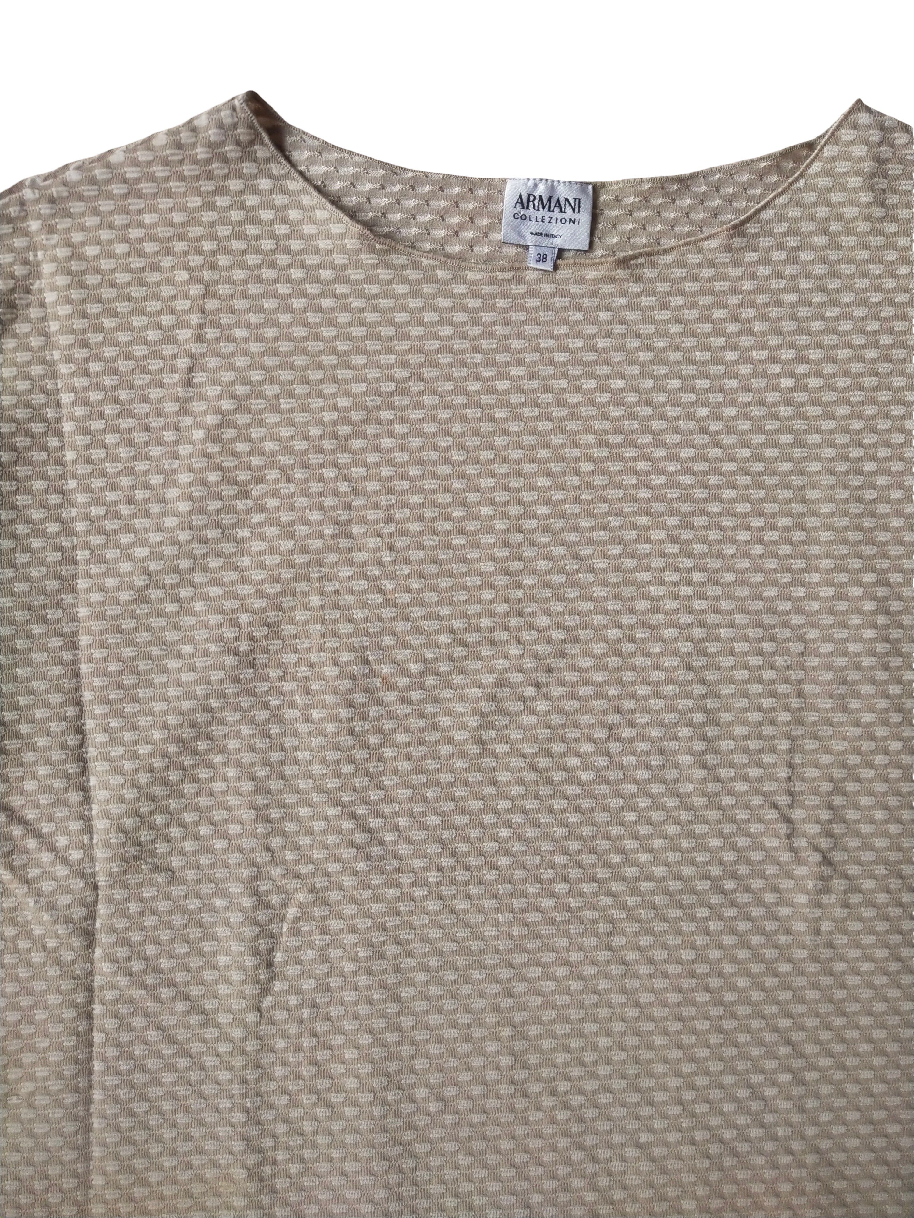 Armani Collezioni Armani Collezioni Made in Italy Textured Boat-Neck Top Size L / US 10 / IT 46 - 2 Thumbnail
