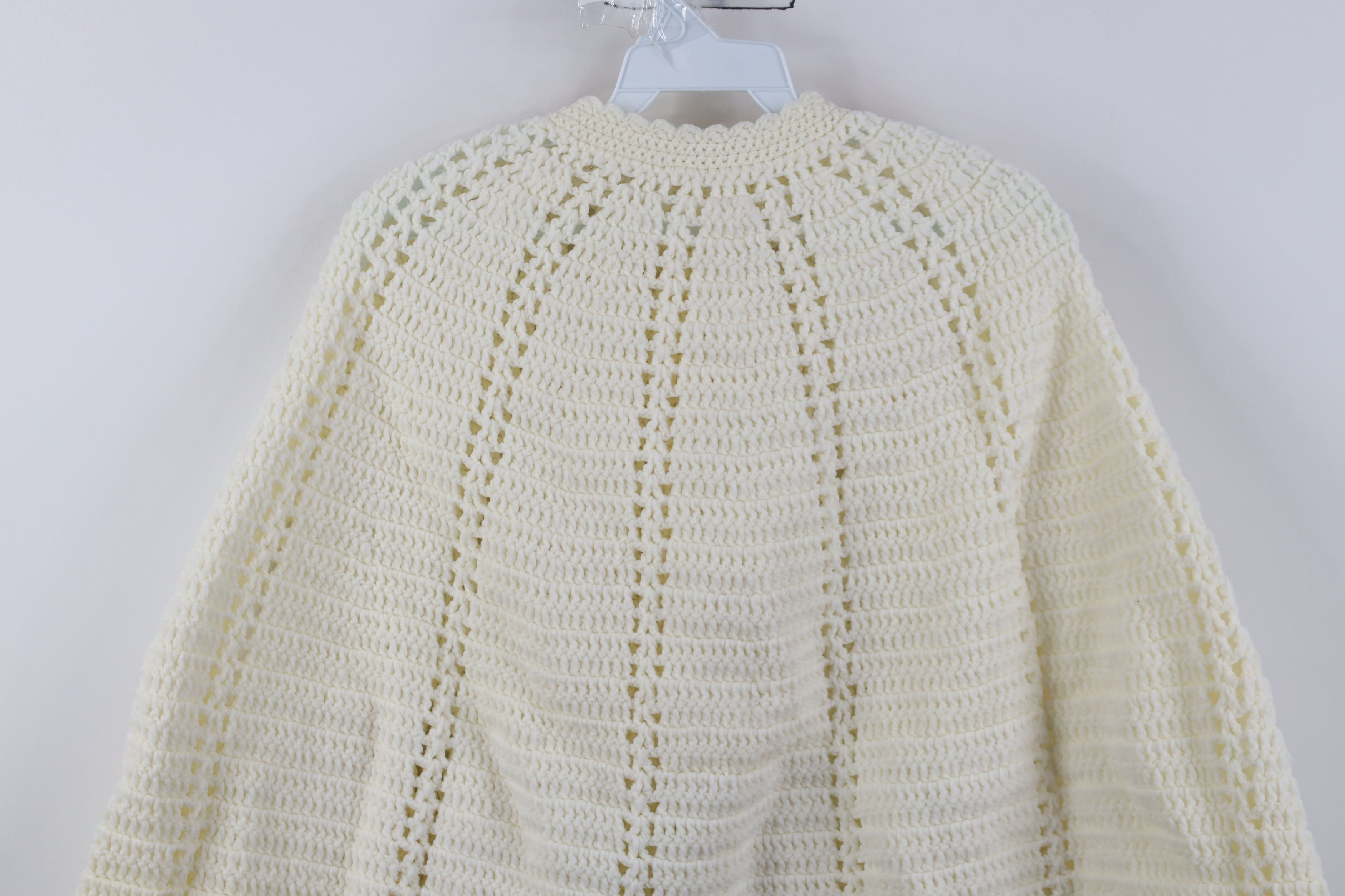 Vintage Vintage 50s 60s Rockabilly Knit Poncho Sweater Cape Cream Size ONE SIZE - 9 Thumbnail