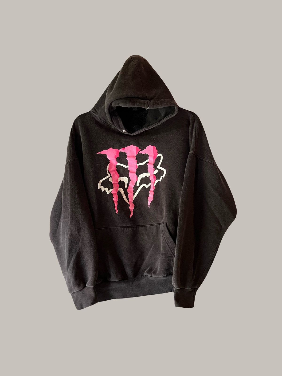 Fox Racing × Vintage Faded 90s Fox Racing Monster Hoodie