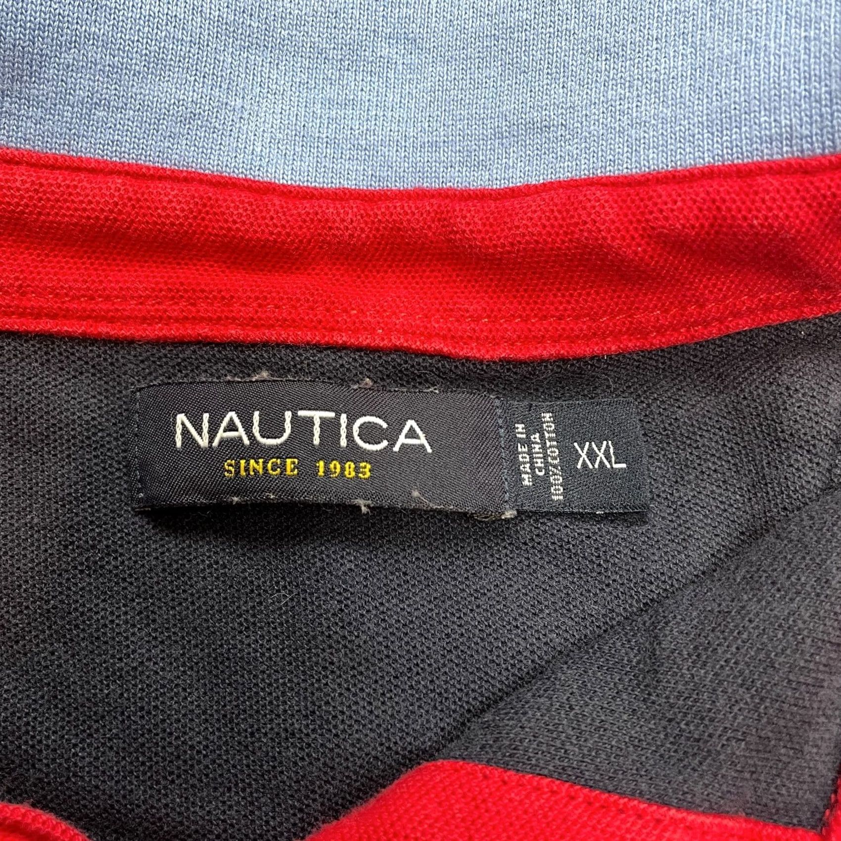 Nautica Nautica Polo Shirt Mens 2XL Navy Blue Short Sleeve Cotton Top Golf Casual Striped Logo Shirt Mens Size US XXL / EU 58 / 5 - 2 Thumbnail