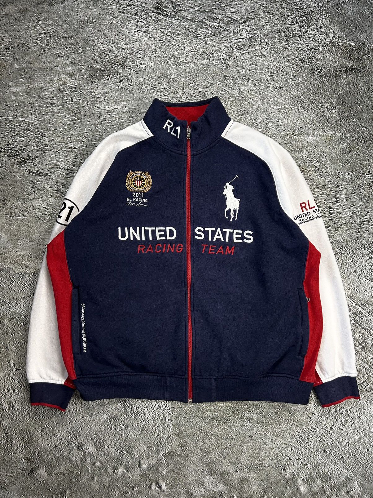 Chief Keef Polo Ralph Lauren zip sweatshirt navy USA