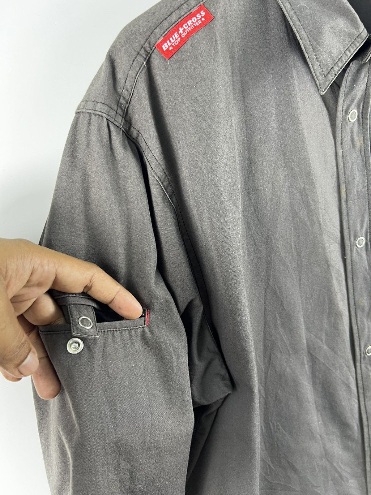 Other 🔥 Blue Cross 964 Skull Skating shirt Snap button - L Size US M / EU 48-50 / 2 - 9 Thumbnail