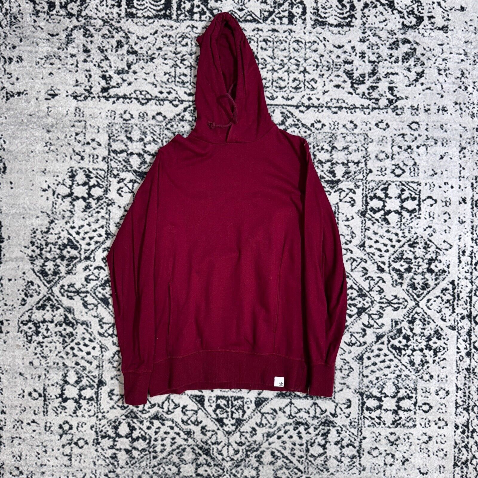 Adidas × Vintage Vintage Adidas Unisex Burgundy Cotton Hoodie Size S 90s Y2K Size US S / EU 44-46 / 1 - 1 Thumbnail