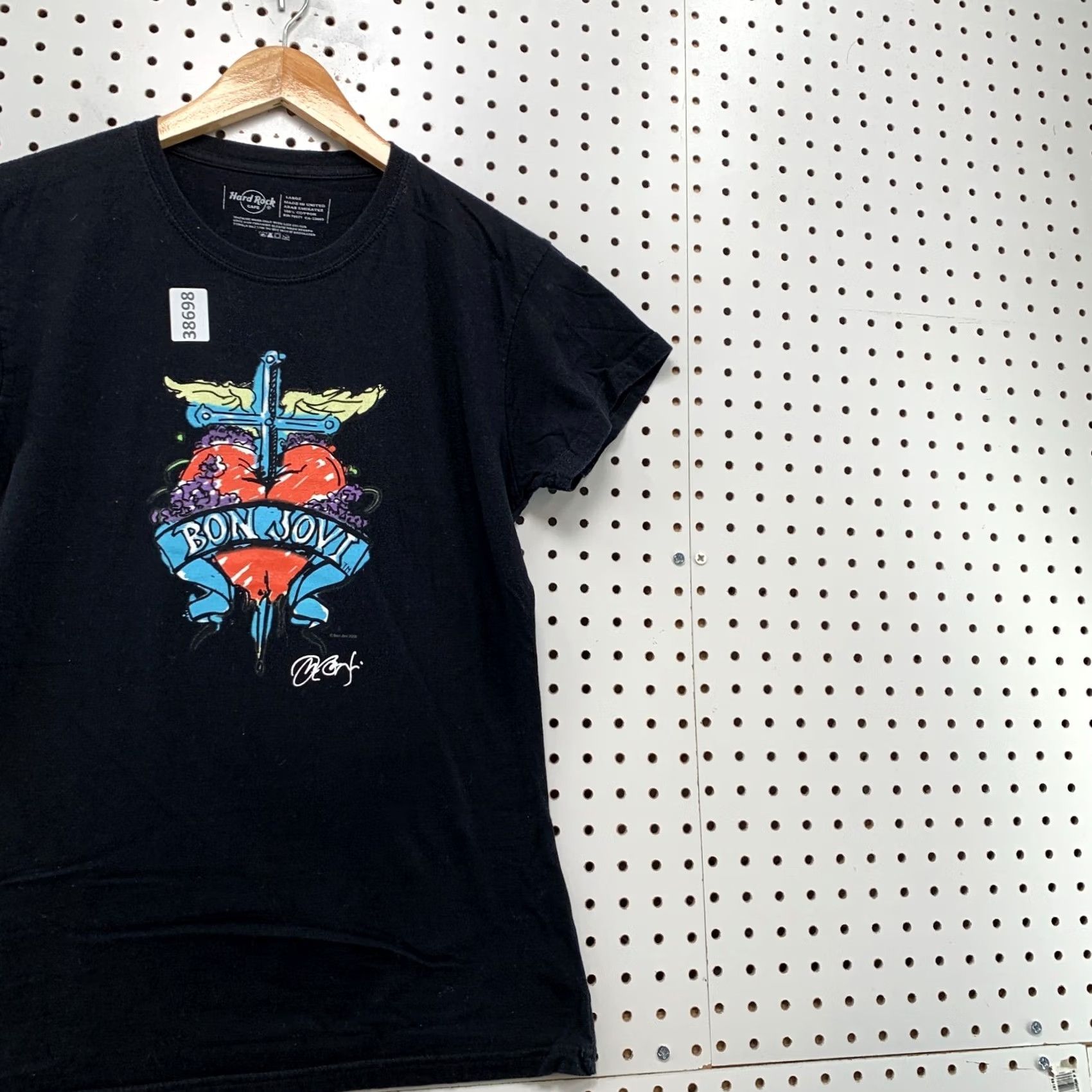 Hard Rock Cafe Hard Rock Bon Jovi Top Womens Large Black Bucharest Music Shirt Size L / US 10 / IT 46 - 4 Thumbnail