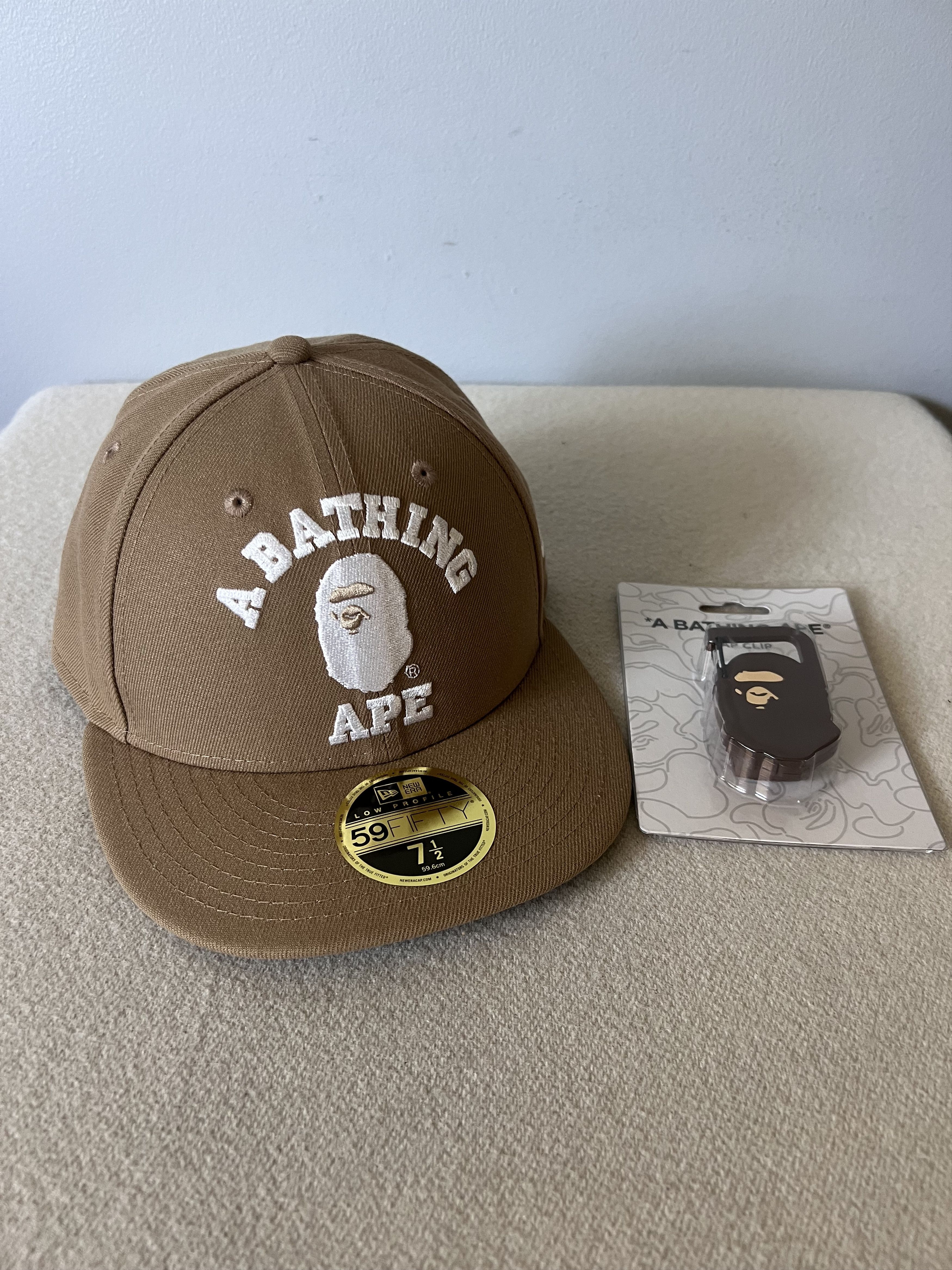 Bape 7 1/2 Bape New Era 59FIFTY Low Profile Fitted Hat in Black