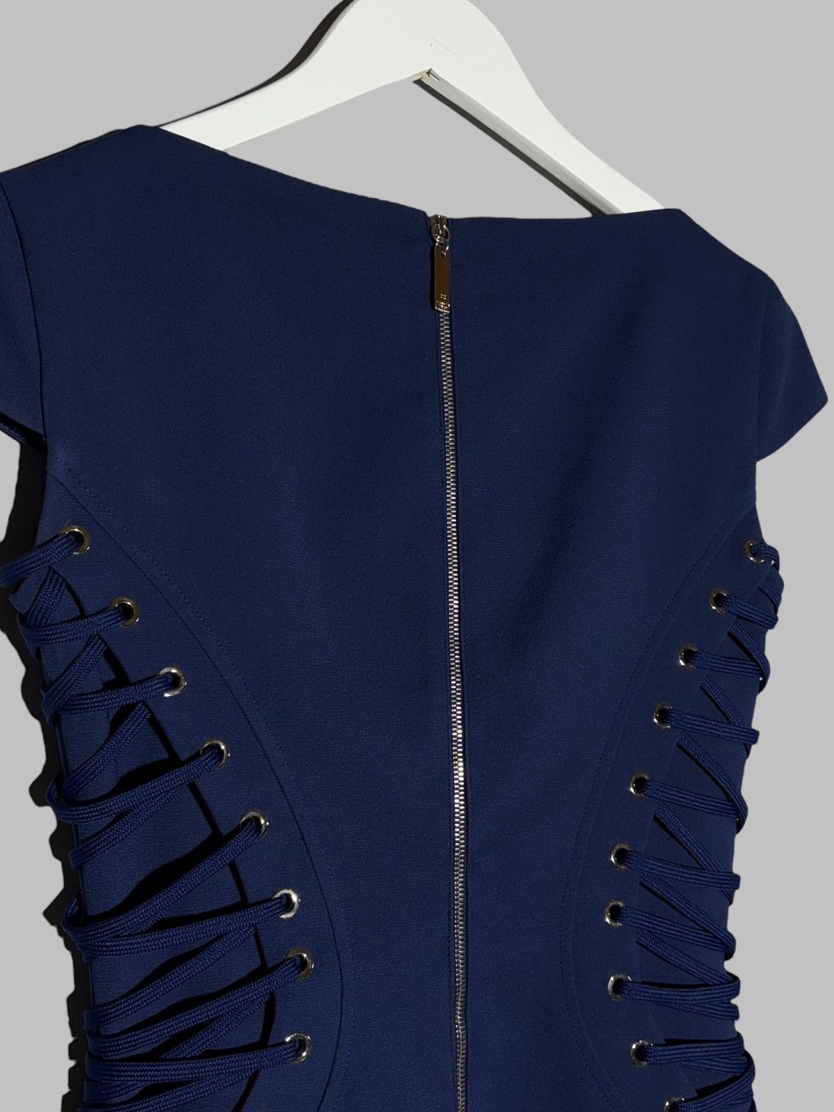 Elisabetta Franchi Rare Elizabetta Franchi Corset Mini Dress Blue Size S / US 4 / IT 40 - 8 Thumbnail
