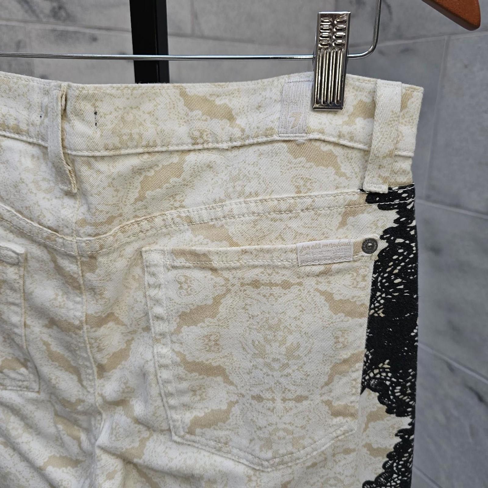 7 For All Mankind 7 For All Mankind Women's Black and Cream Jeans Size 31" - 5 Thumbnail