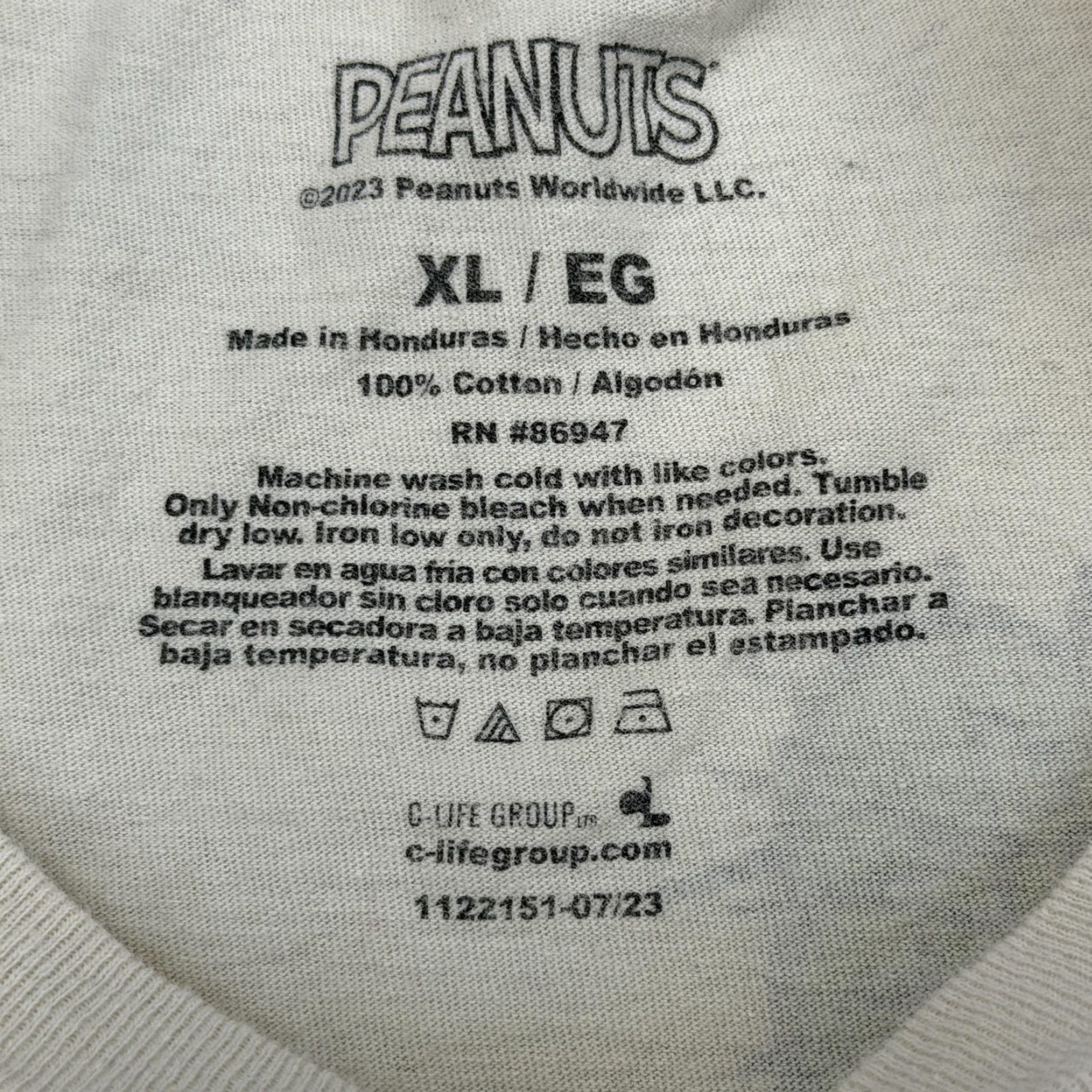 Peanuts Peanuts Snoopy Cowboy Shirt Mens XL White Western Cactus Double Sided Graphic T-Shirt Crew Neck Short Sleeve Graphic Print Cartoon Size US XL / EU 56 / 4 - 5 Thumbnail