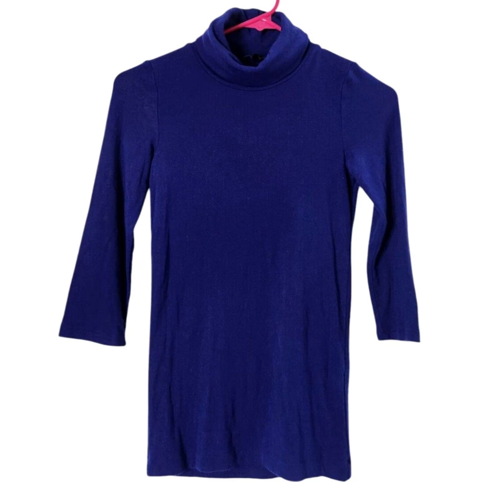 Theory Theory Pullover Shirt Womens M Turtleneck 3/4 Sleeve Modal Wool Blend Blue 90s? Size M / US 6-8 / IT 42-44 - 2 Thumbnail
