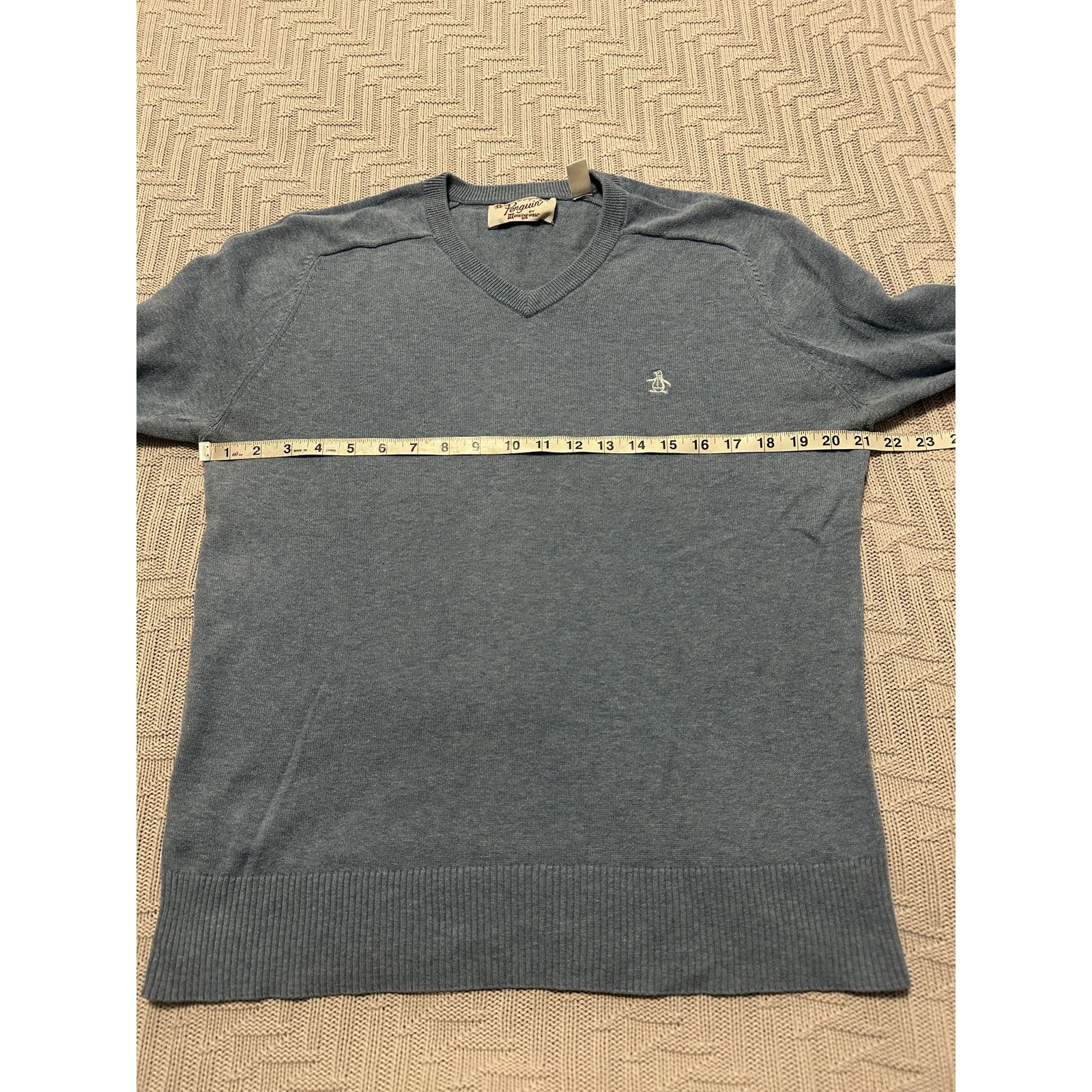 Original Penguin Penguin french blue vneck cotton sweater size L Size US L / EU 52-54 / 3 - 6 Thumbnail