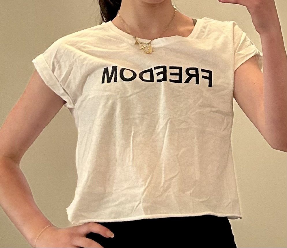 Next Level Apparel Next level apparel white “Freedom” short sleeve crop tee Size XS / US 0-2 / IT 36-38 - 1 Thumbnail