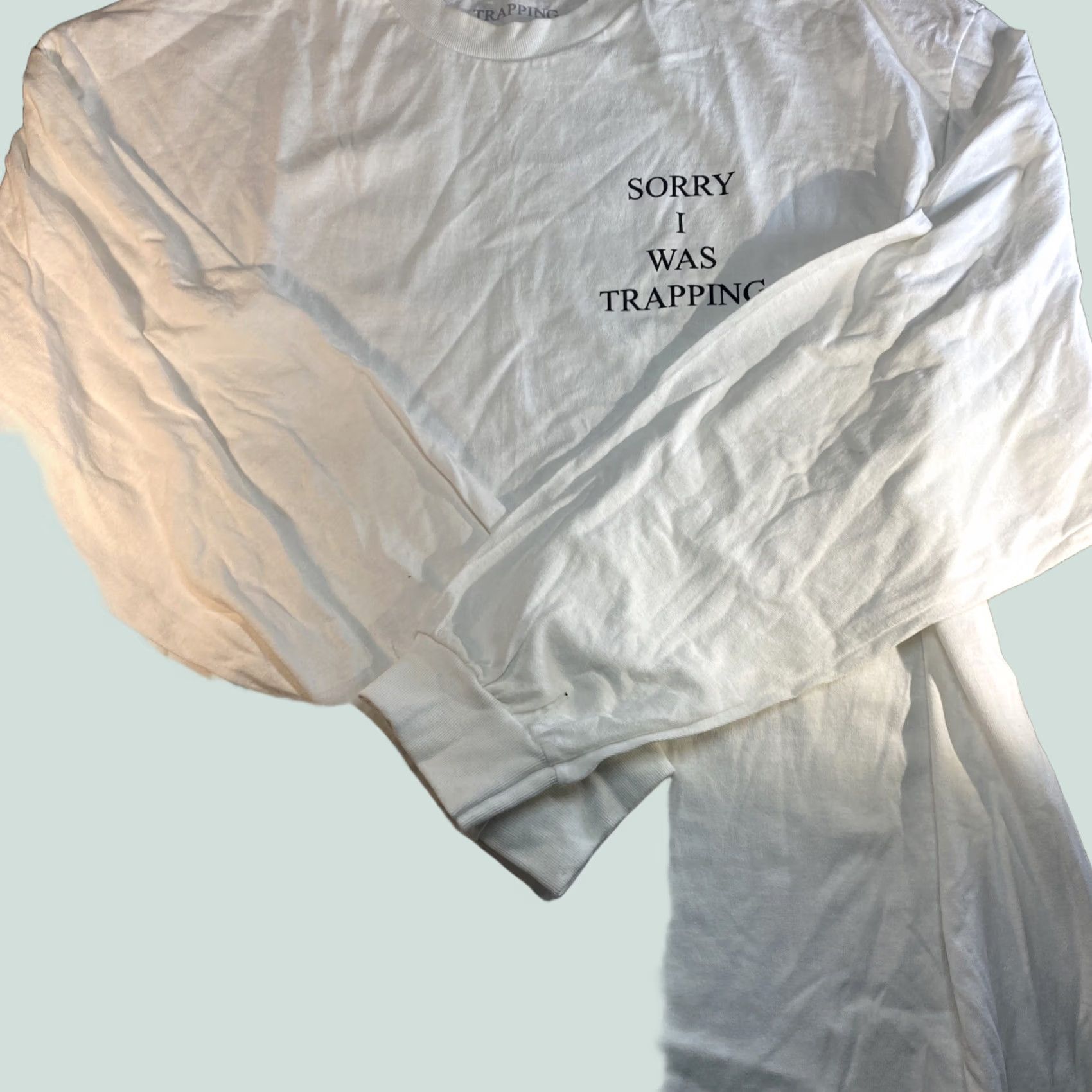 Vintage Sorry I Was Trapping Tee Long Sleeve Shirt Men 2XL Black Size US XXL / EU 58 / 5 - 1 Thumbnail
