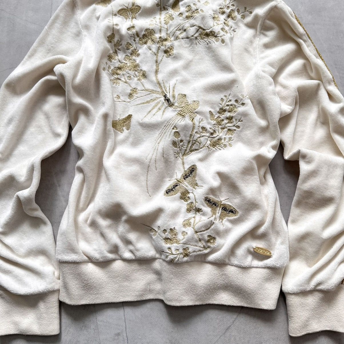 Hysteric Glamour 00s Pelle Pelle Embroidered Floral Zip Hoodie Ed Hardy Vibe Size M / US 6-8 / IT 42-44 - 3 Thumbnail