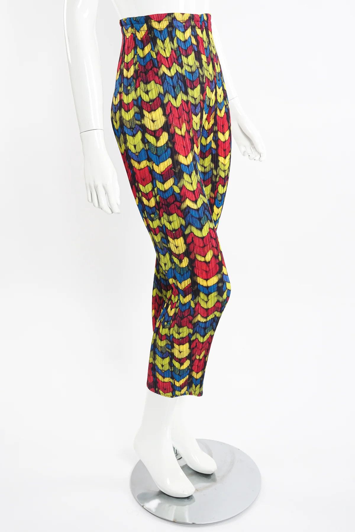 Pleats Please Issey Miyake RARE🔥AW 2001 PLEATED YARN KNIT PRINT PANT Size 25" / US 0 / IT 36 - 4 Thumbnail