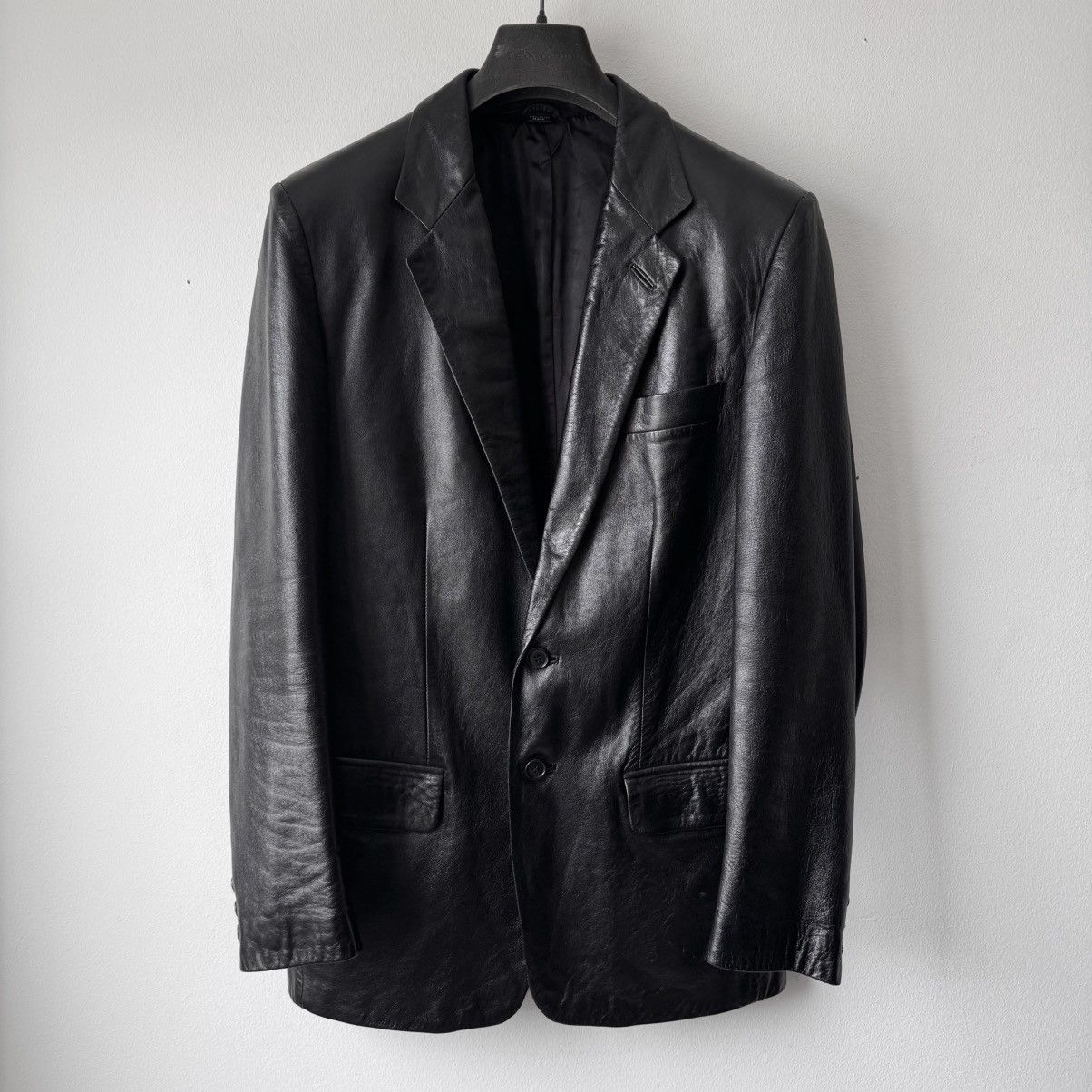 Helmut Lang Helmut Lang 1990’s Black Leather Blazer Jacket Size US M / EU 48-50 / 2 - 1 Thumbnail