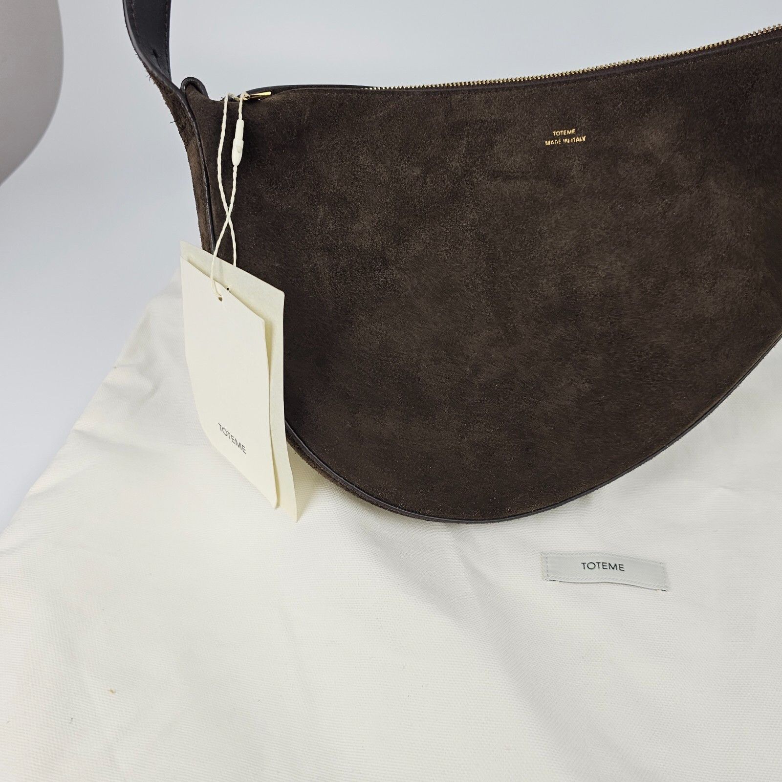 Toteme TOTEME Scooped Sling $890 Pepper Suede Shoulder Bag Size ONE SIZE - 6 Thumbnail